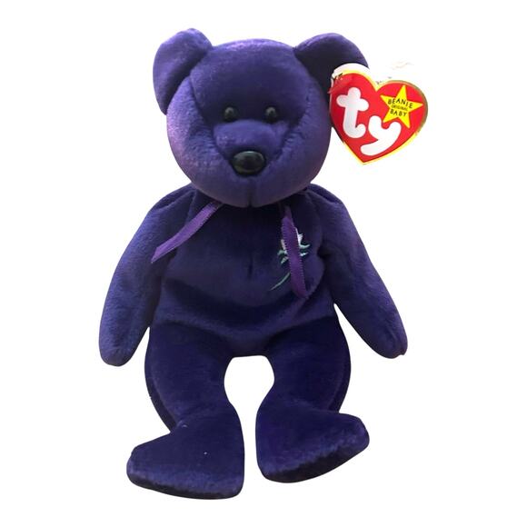 TY Beanie Baby Princess Diana Purple Bear 1997 Retired Vintage - Picture 2 of 9